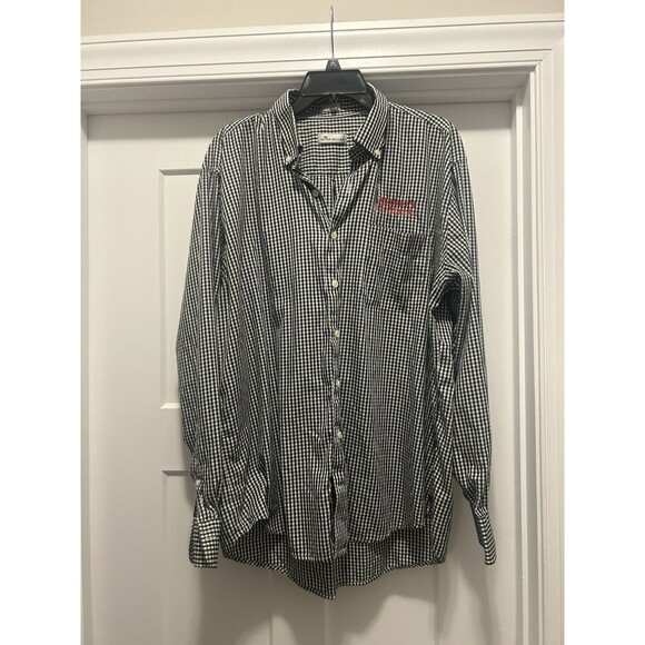 Peter Millar Shirt Mens XL Nanoluxe Gingham Check Button Down Maker’s Mark Logo - Picture 1 of 5